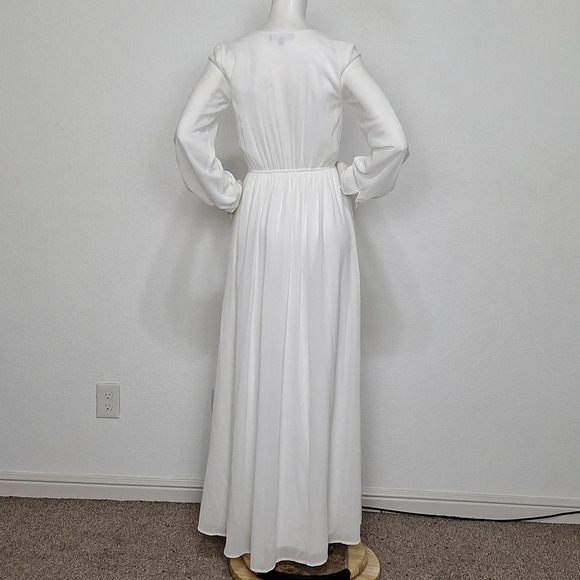 Lulus White Wondrous Water Coastal Romantic Lilies White Maxi Dress Size XXS - Picture 7 of 12